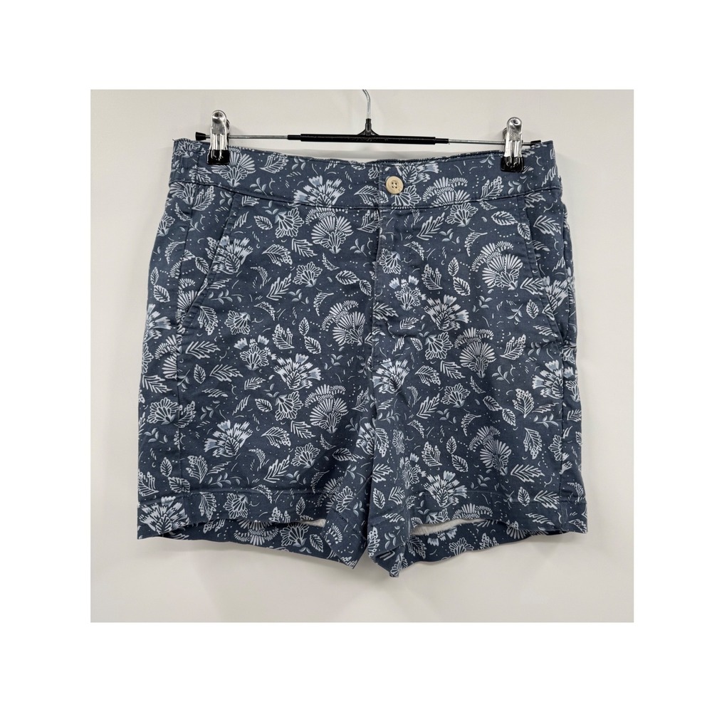Jachs Girlfriend‎ Medium Shorts Womens Blue Floral Elastic Back Cotton Blend